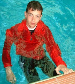 wet anorak in pool